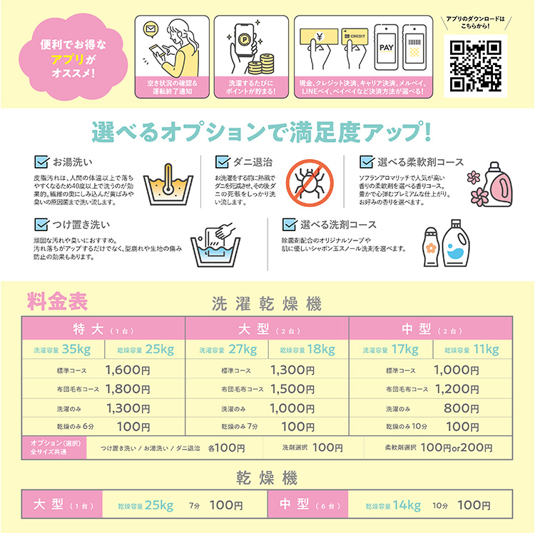 コインランドリー Fuwa-re 営業時間朝5時～24時