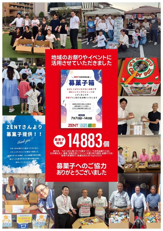 募菓子 14,883個を寄付