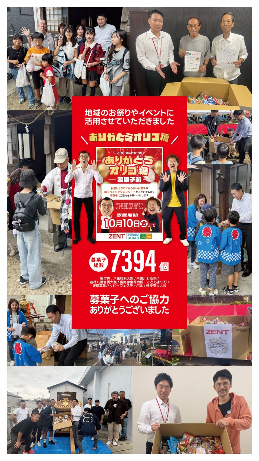 募菓子 7,394個を寄付